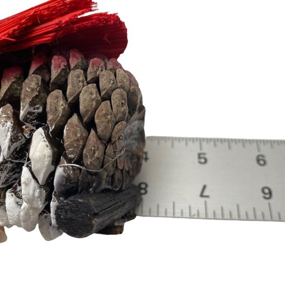 Christmas Bird Ornament Rustic Natural Rustic Pinecone Holiday Cardinal 4" - Picture 11 of 11